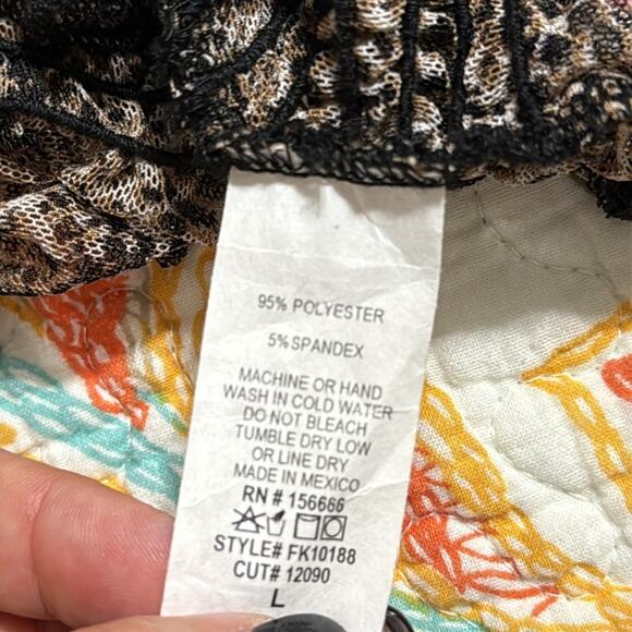 Wild Love large pullover sheer snakeskin long sleeve cropped top elastic waist - Picture 9 of 10